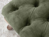 Queen Anne Footstool In Jade Vintage Velvet