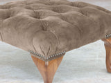 Queen Anne Footstool In Otter Vintage Velvet