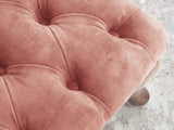 Queen Anne Footstool In Pink Blush Vintage Velvet