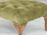 Queen Anne Footstool In Spring Meadow Vintage Velvet