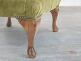 Queen Anne Footstool In Spring Meadow Vintage Velvet