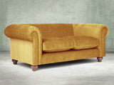 Tillie 2 Seat Chesterfield Sofa In Gold Funky Cord