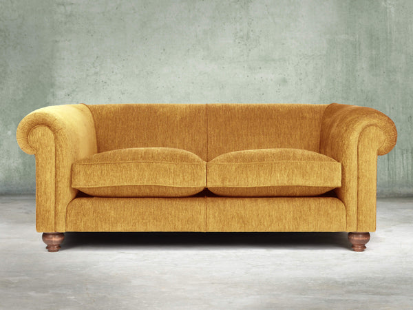 Tillie 3 Seat Chesterfield Sofa In Gold Funky Cord