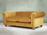 Tillie 3 Seat Chesterfield Sofa In Gold Funky Cord