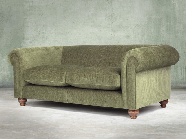 Tillie 3 Seat Chesterfield Sofa In Moss Funky Cord