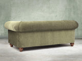 Tillie 3 Seat Chesterfield Sofa In Moss Funky Cord