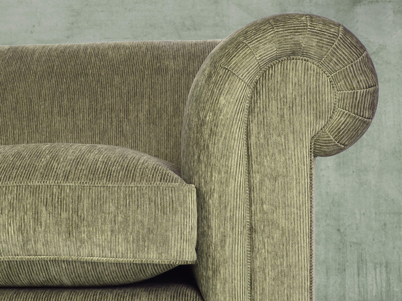 Tillie 3 Seat Chesterfield Sofa In Moss Funky Cord