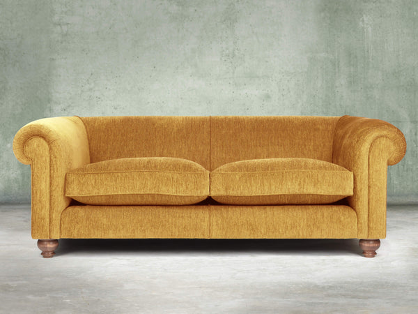 Tillie 4 Seat Chesterfield Sofa In Gold Funky Cord