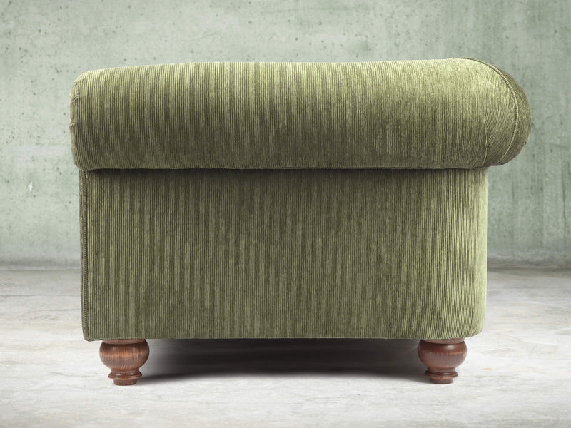 Tillie 4 Seat Chesterfield Sofa In Moss Funky Cord