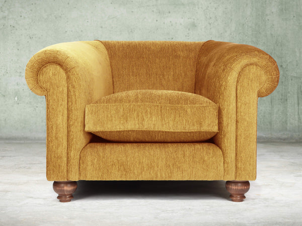 Tillie Chesterfield Chair In Gold Funky Cord