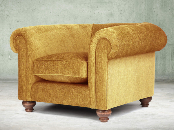 Tillie Chesterfield Chair In Gold Funky Cord