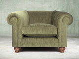 Tillie Chesterfield Chair In Moss Funky Cord