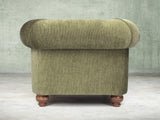 Tillie Chesterfield Chair In Moss Funky Cord