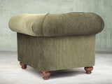 Tillie Chesterfield Chair In Moss Funky Cord