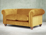 Tillie Snug 2 Seat Chesterfield Sofa In Gold Funky Cord