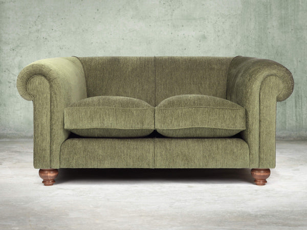 Tillie Snug 2 Seat Chesterfield Sofa In Moss Funky Cord