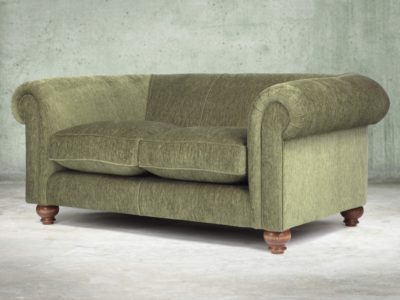 Tillie Snug 2 Seat Chesterfield Sofa In Moss Funky Cord