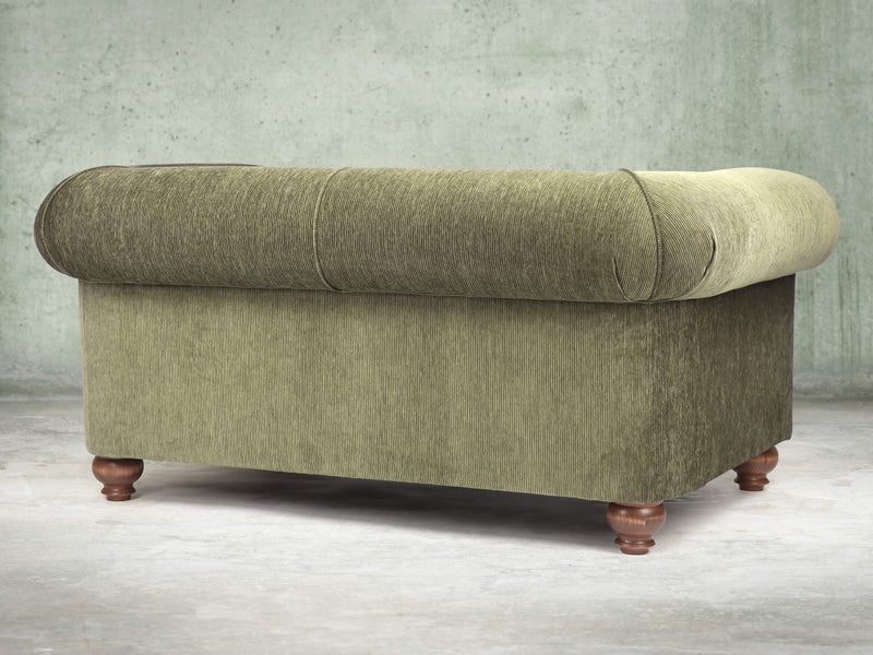 Tillie Snug 2 Seat Chesterfield Sofa In Moss Funky Cord