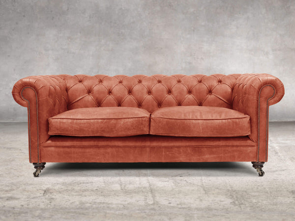 Alfred 3 Seat Chesterfield Sofa In Bronze Vintage Leather