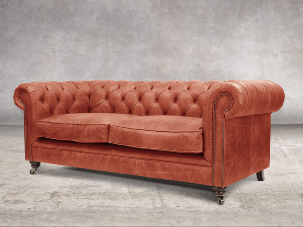 Alfred 3 Seat Chesterfield Sofa In Bronze Vintage Leather