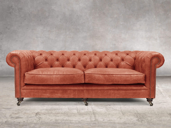 Alfred 4 Seat Chesterfield Sofa In Bronze Vintage Leather