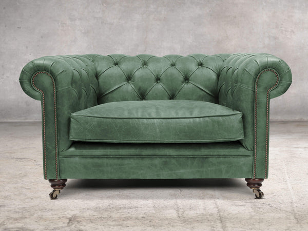 Alfred Chesterfield Snuggler In Green Vintage Leather