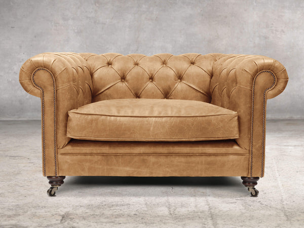 Alfred Chesterfield Snuggler In Tan Vintage Leather