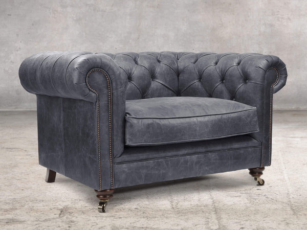 Alfred Chesterfield Snuggler In Thunder Vintage Leather