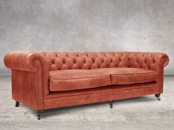 Alfred Extra Large Chesterfield Sofa In Bronze Vintage Leather