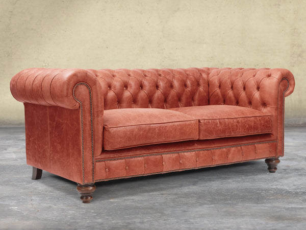 Arthur 2 Seat Chesterfield Sofa In Bronze Vintage Leather