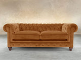 Arthur 2 Seat Chesterfield Sofa In Burnt Orange Lush Velvet