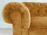 Arthur 2 Seat Chesterfield Sofa In Gold Vintage Velvet