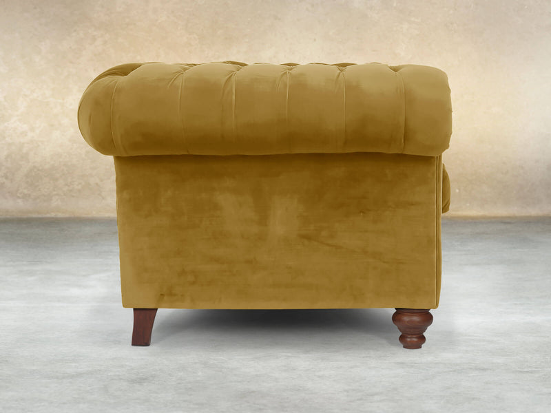 Arthur 2 Seat Chesterfield Sofa In Golden Lush Velvet