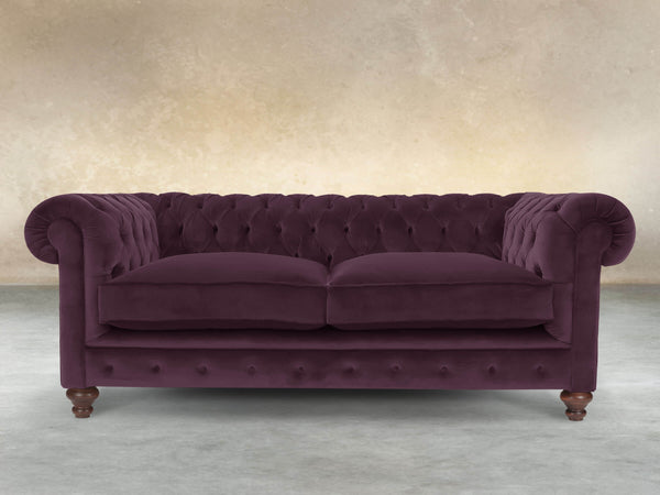 Arthur 2 Seat Chesterfield Sofa In Grape Lush Velvet