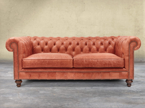 Arthur 3 Seat Chesterfield Sofa In Bronze Vintage Leather