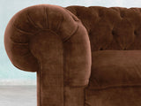 Arthur 3 Seat Chesterfield Sofa In Burnt Umber Vintage Velvet