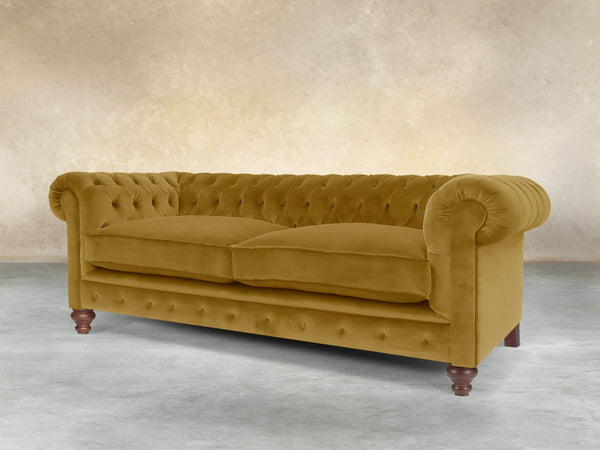 Arthur 3 Seat Chesterfield Sofa In Golden Lush Velvet