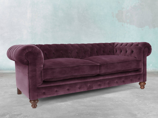 Arthur 3 Seat Chesterfield Sofa In Imperial Vintage Velvet