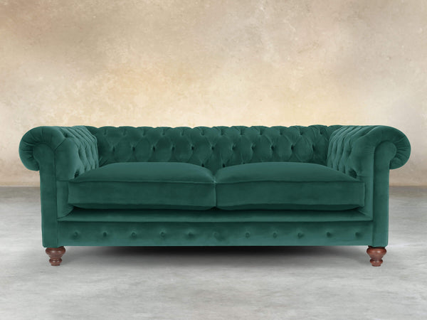 Arthur 3 Seat Chesterfield Sofa In Kingfisher Lush Velvet