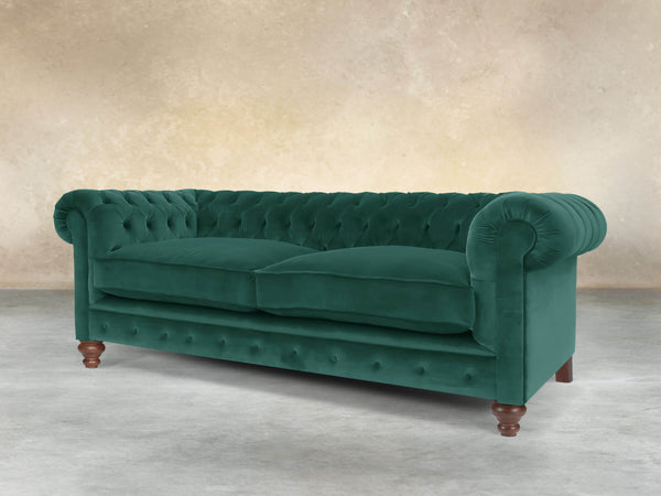 Arthur 3 Seat Chesterfield Sofa In Kingfisher Lush Velvet