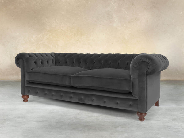 Arthur 3 Seat Chesterfield Sofa In Nickel Lush Velvet