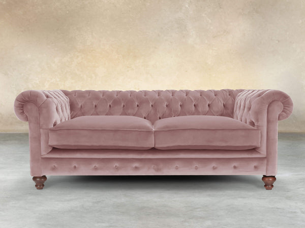 Arthur 3 Seat Chesterfield Sofa In Pink Lush Velvet