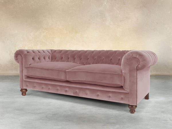 Arthur 3 Seat Chesterfield Sofa In Pink Lush Velvet