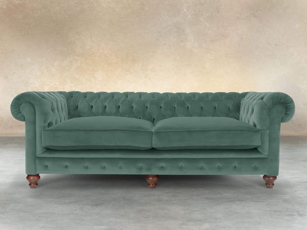 Arthur 4 Seat Chesterfield Sofa In Aqua Lush Velvet