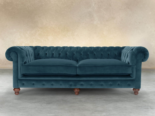 Arthur 4 Seat Chesterfield Sofa In Blue Lush Velvet