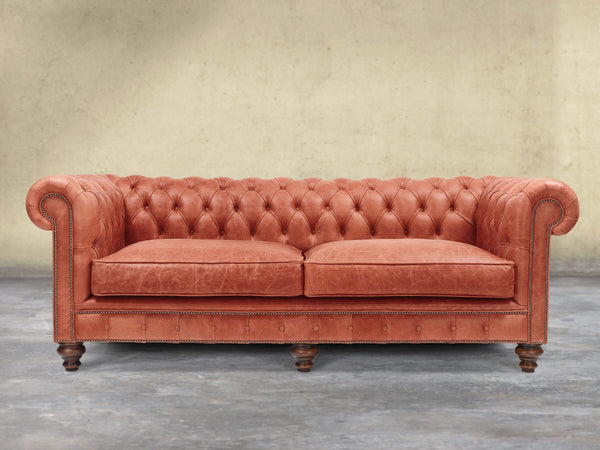 Arthur 4 Seat Chesterfield Sofa In Bronze Vintage Leather