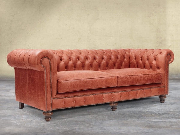 Arthur 4 Seat Chesterfield Sofa In Bronze Vintage Leather