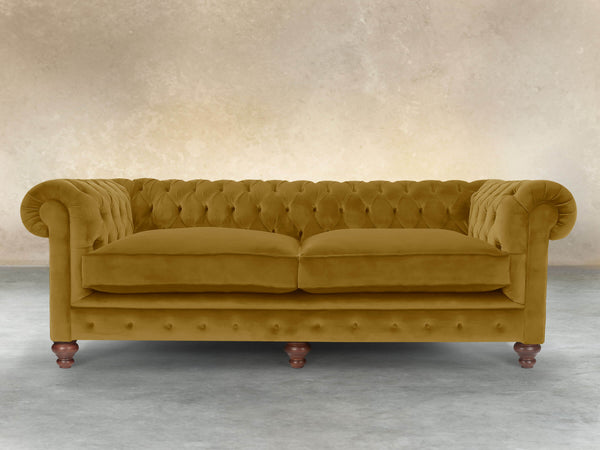 Arthur 4 Seat Chesterfield Sofa In Golden Lush Velvet