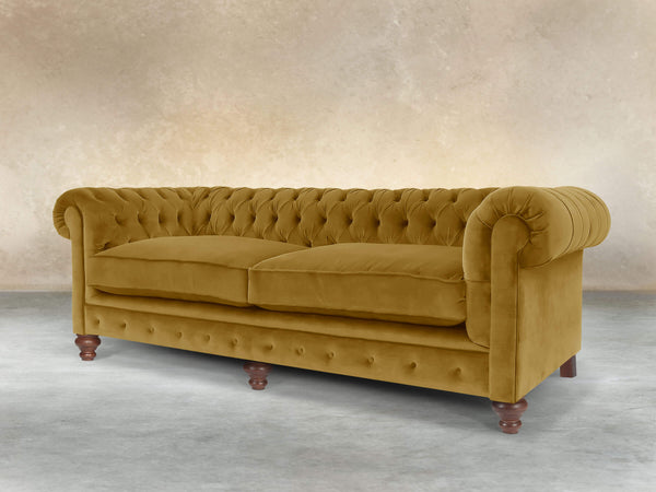 Arthur 4 Seat Chesterfield Sofa In Golden Lush Velvet