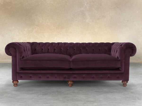 Arthur 4 Seat Chesterfield Sofa In Grape Lush Velvet